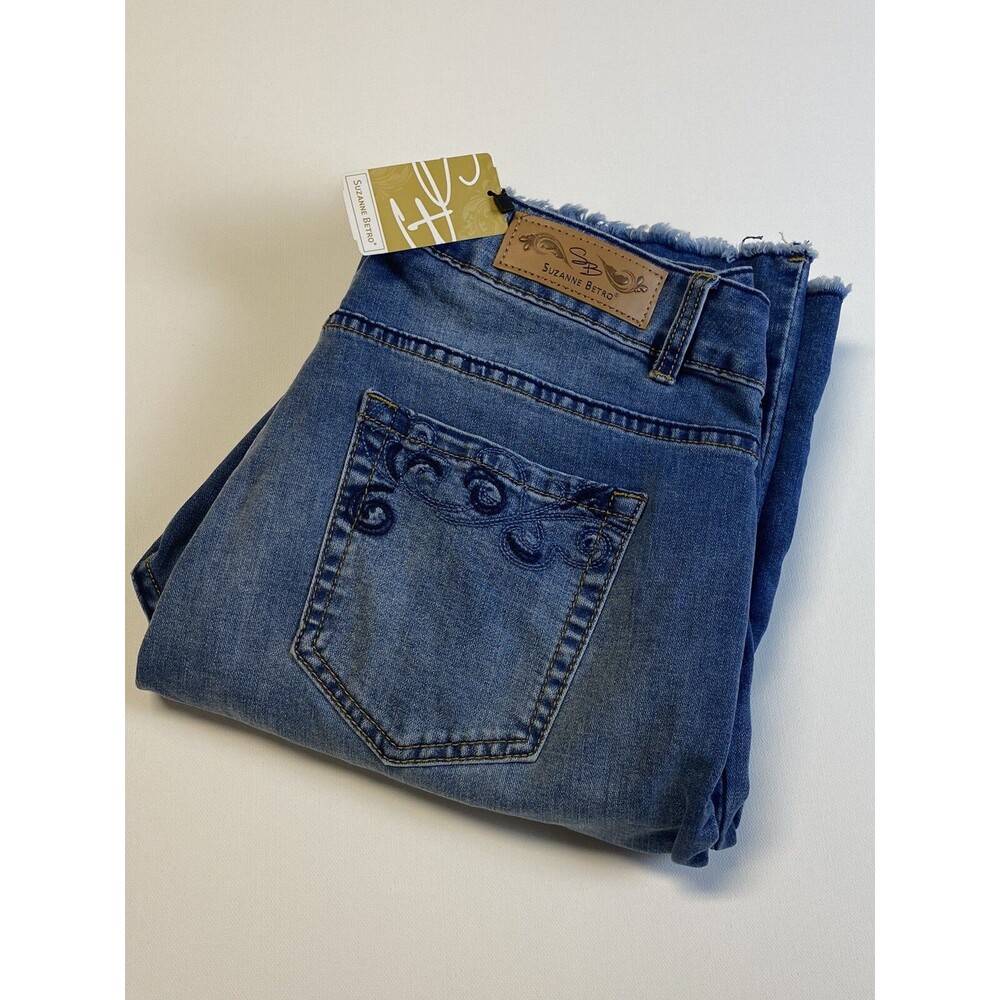 Susan Betro Women Jeans Medium Wash Front Slit Bootcut Jeans Size 14 - NWT
